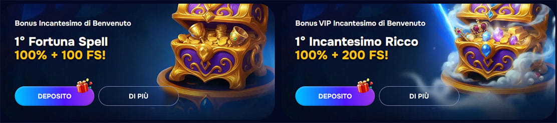 Welcome bonus for Italian players.